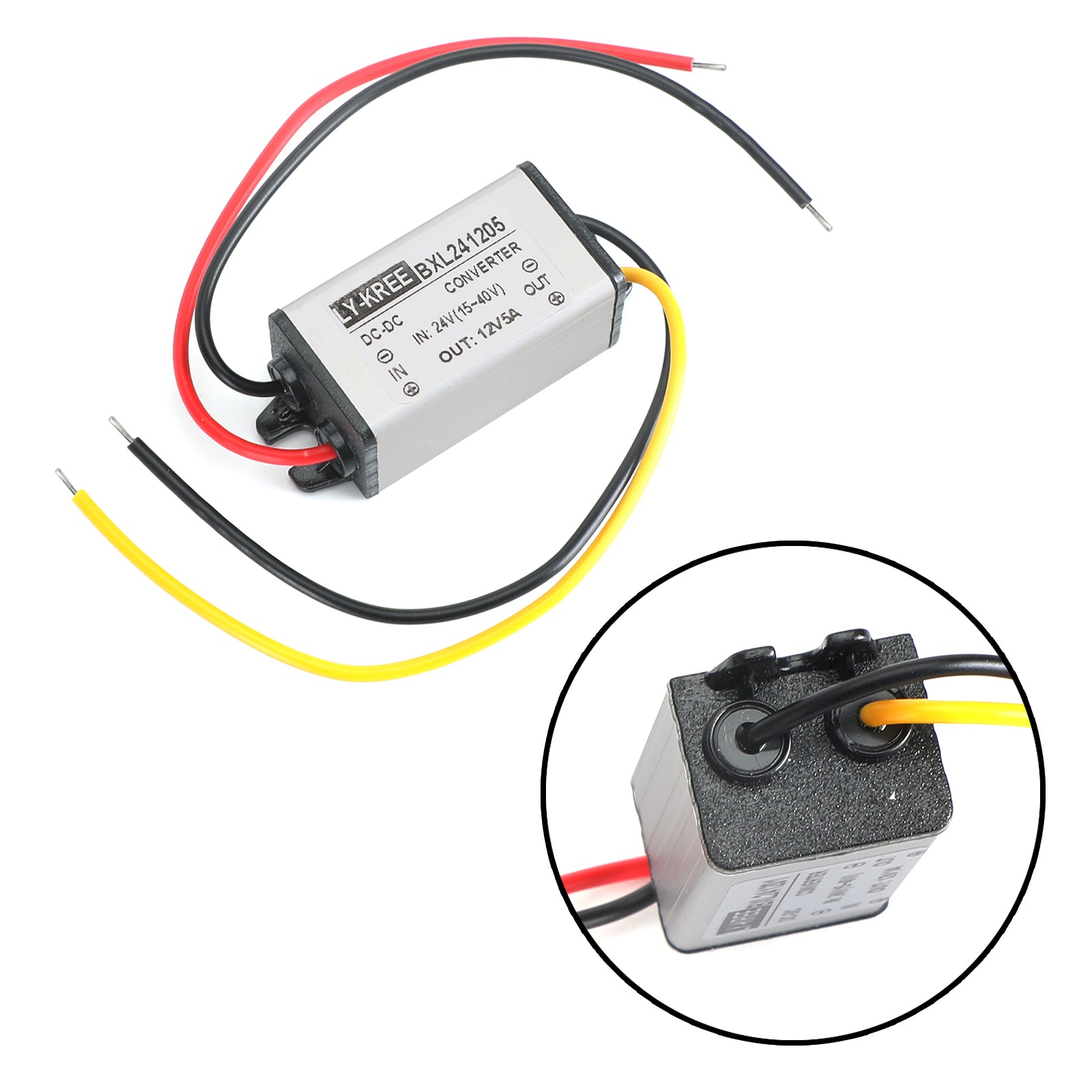 DC Buck Converter 24V to 12V 1/2/3/5A Waterproof Power Supply Module, 24V-12V-5A