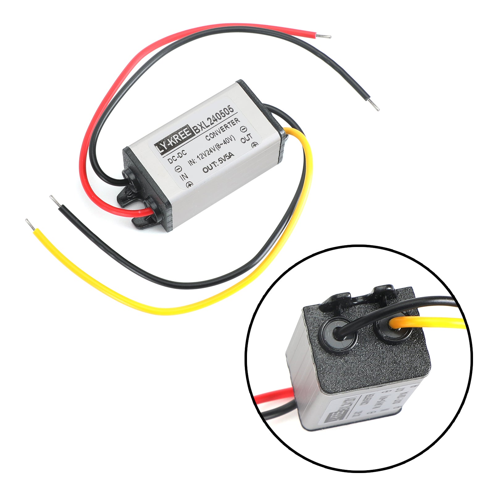1~5A Waterproof DC/DC Converter Power Supply Regulator 12V/24V Step Down To 5V, 12/24V-5V-5A