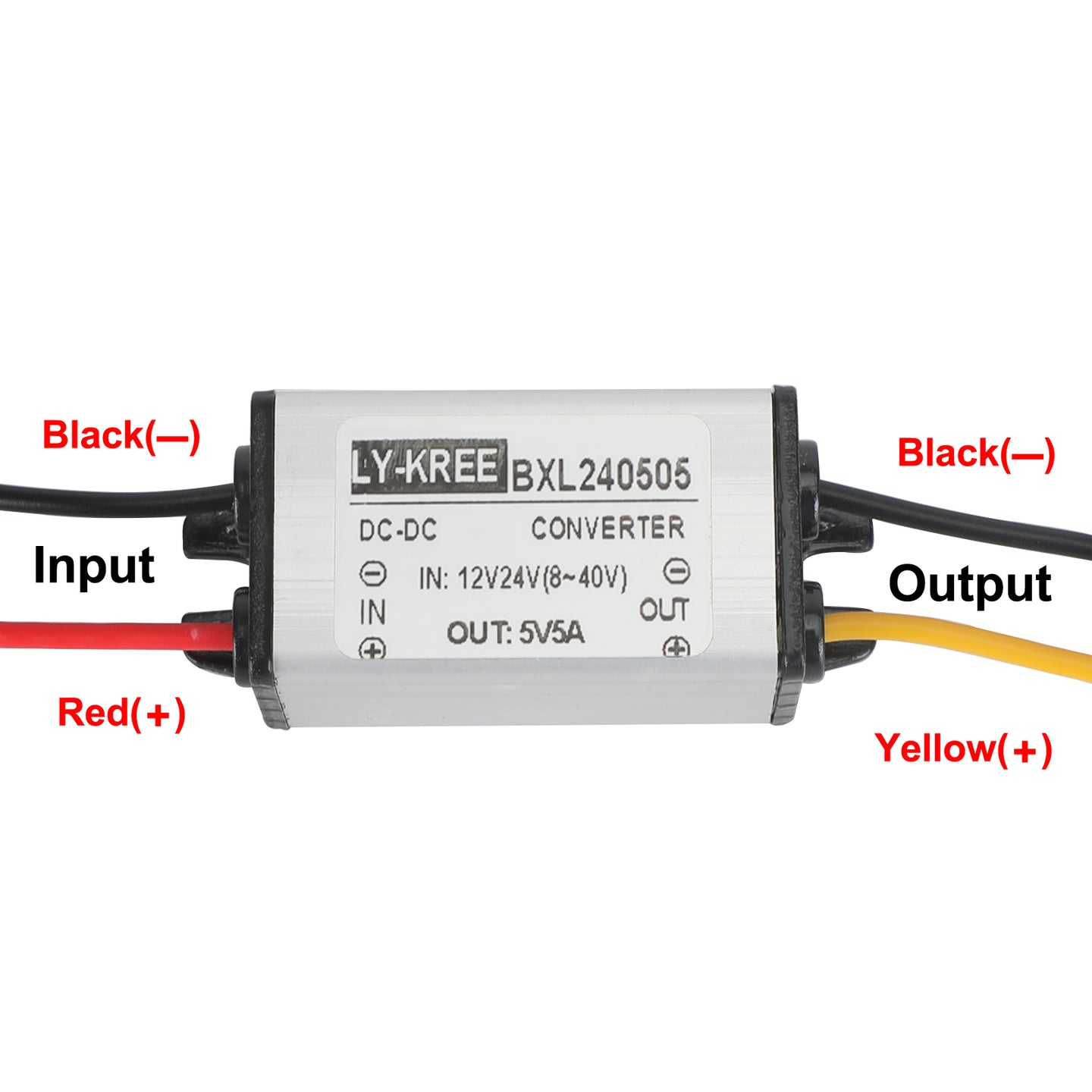 1~5A Waterproof DC/DC Converter Power Supply Regulator 12V/24V Step Down To 5V, 12/24V-5V-5A