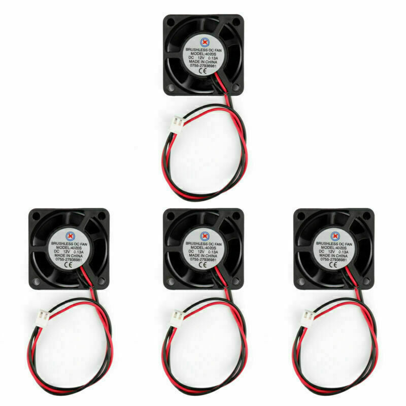 12V Brushless DC EF Cooler 0.13A Ventilator 4020s Pin 40x40x20mm 2 Gehäuselüfter