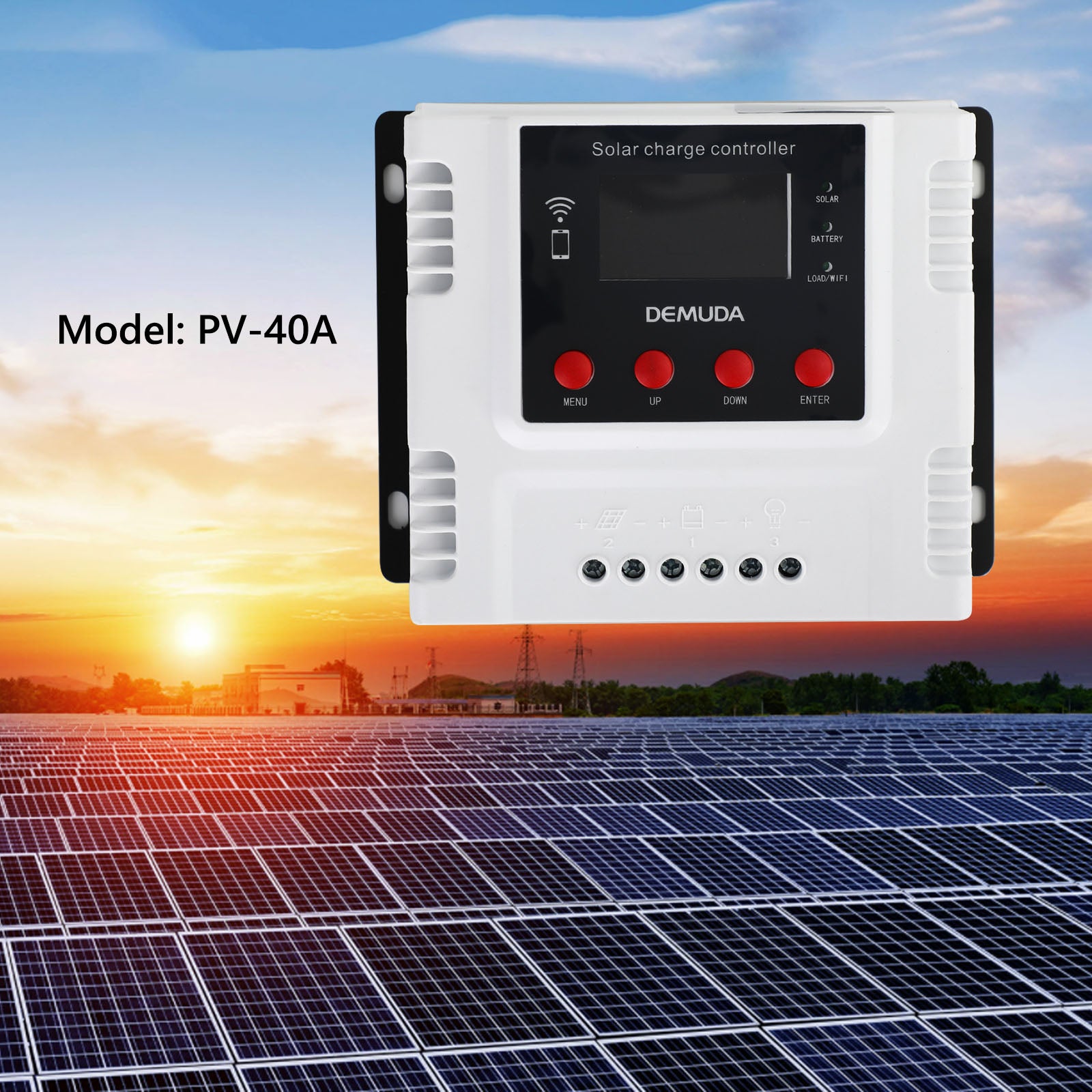 PWM 40A 12V 24V 48V Solar Charge Controller For Lifepo4 Lead Acid Gel Battery