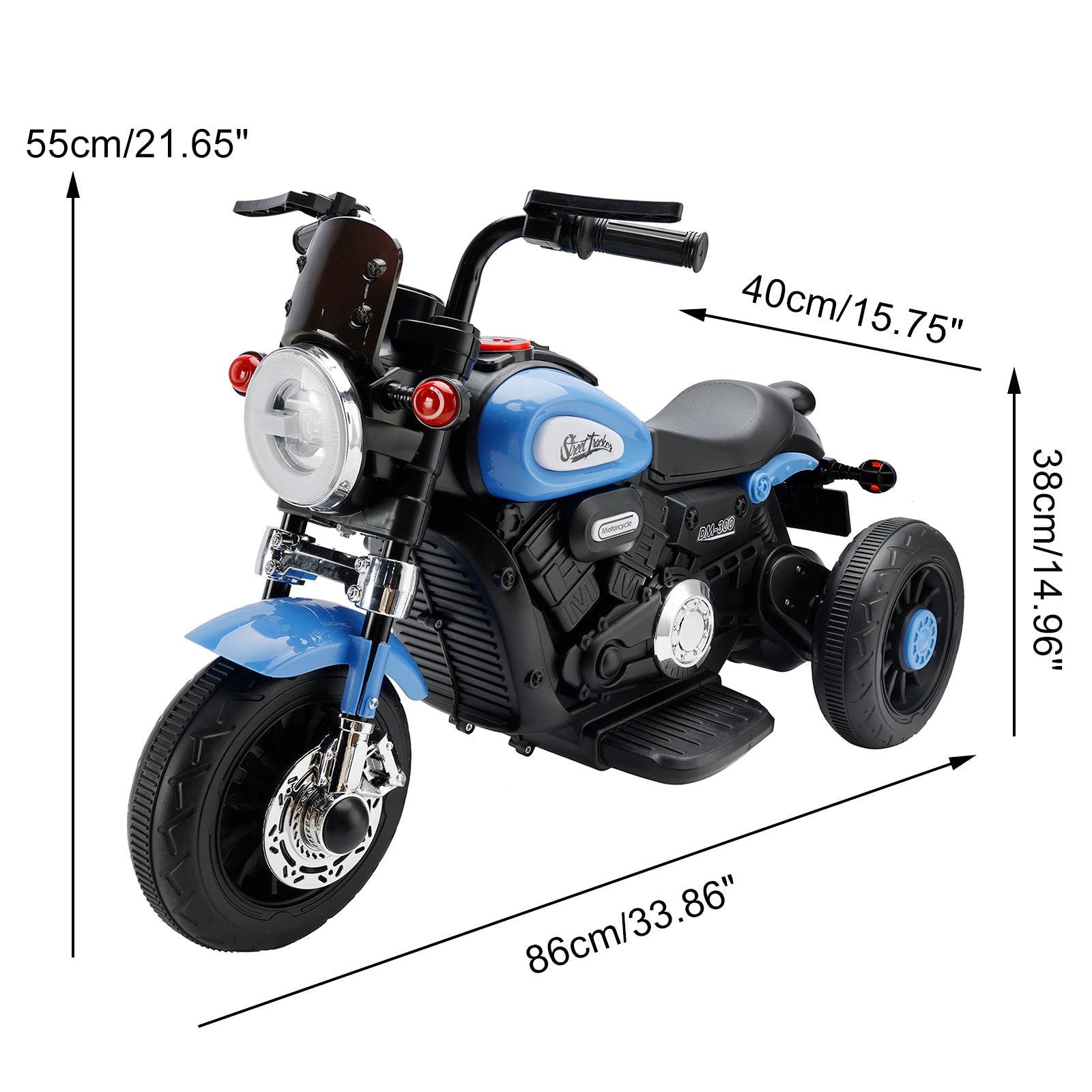 3-Wheel Kids Ride-On Motorcycle 6V (Blue) | Dual Drive (Copy)