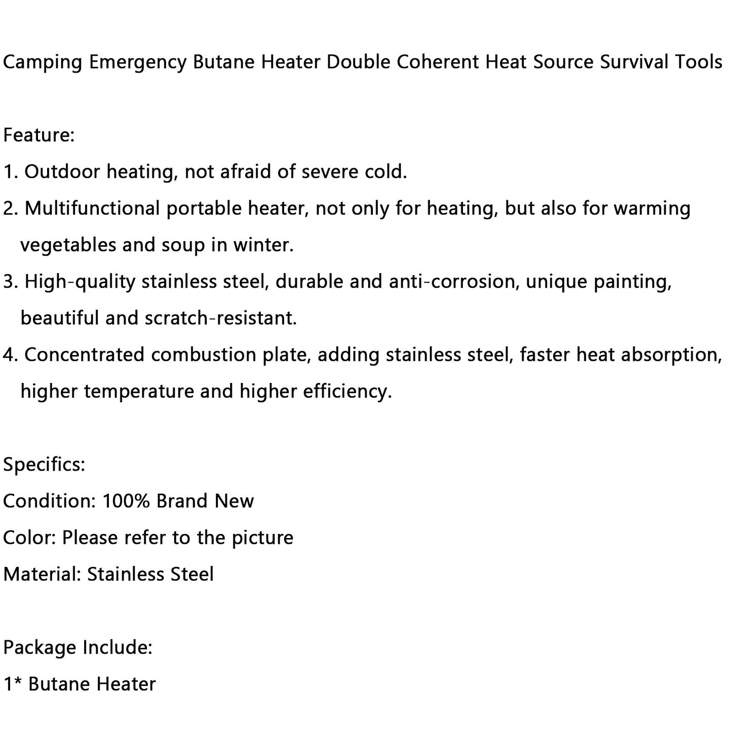 Portable 2-in-1 Butane Heater & Stove, Outdoor Camping Gas Heater Cooker for Tent, Ice Fishing & Emergency Survival