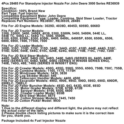 1/2/4Sets Fuel Injector RE36939 For John Deere 3029D 4039D 4045D 6059D 6068