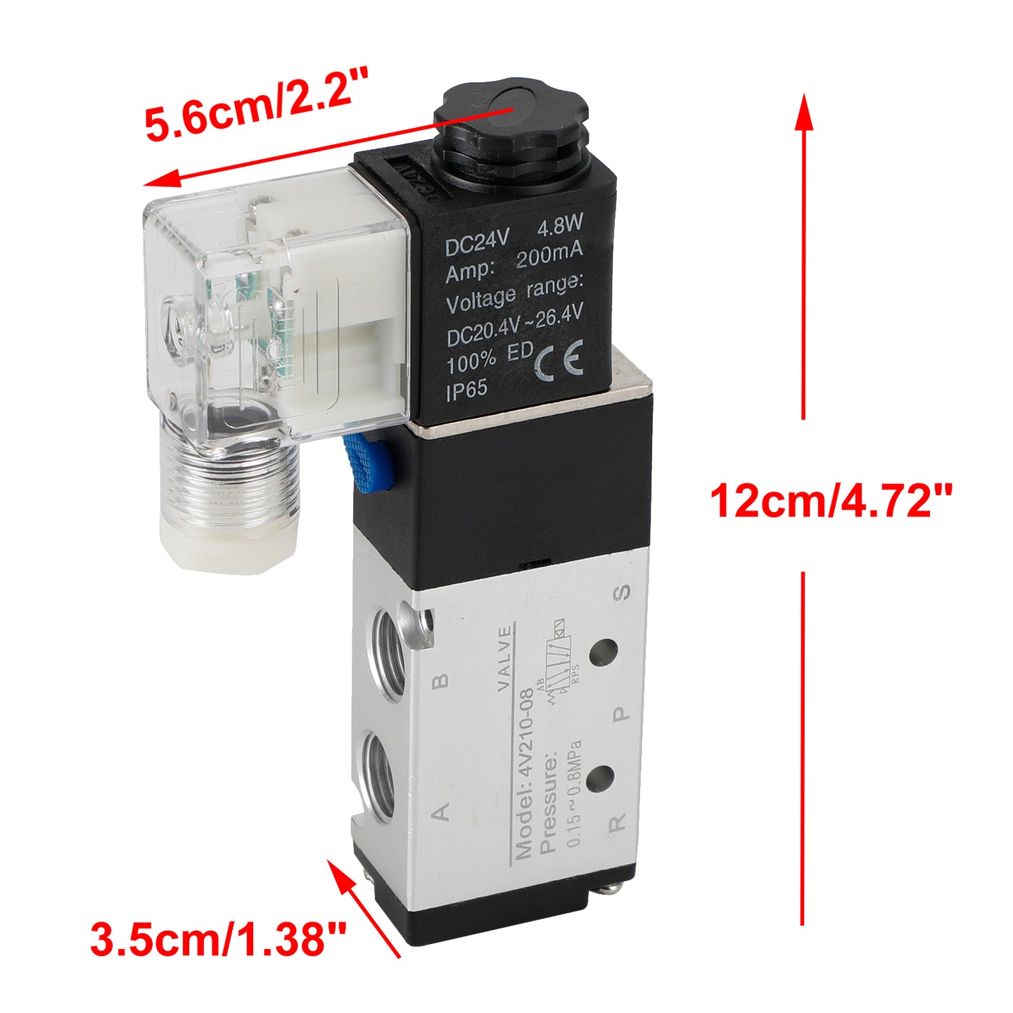 4V210-08 5 Way 2 Position Dc 24V Pneumatic Electric Solenoid Air Valve UE