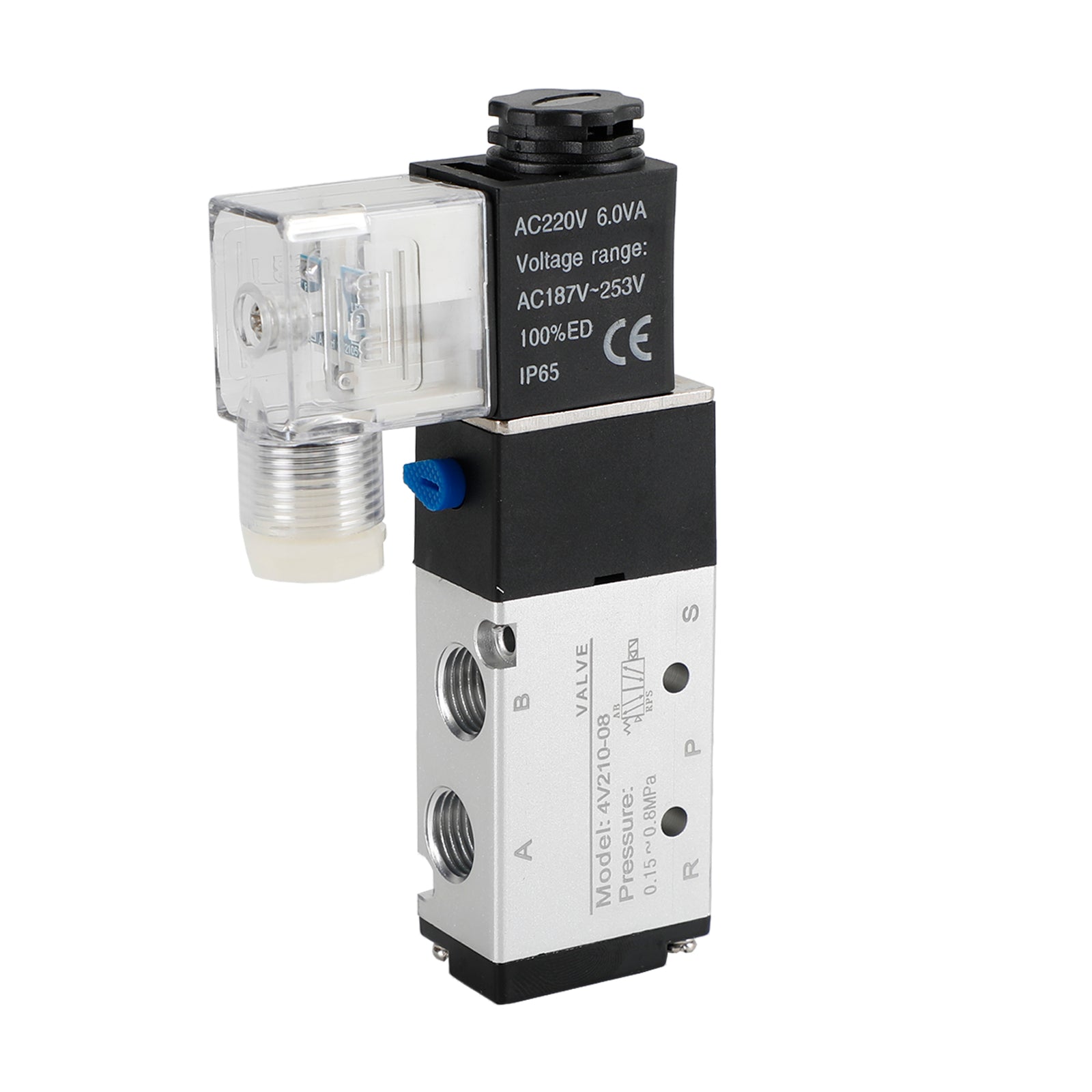 Pneumatic Electric Solenoid Air Valve 4V210-08 Ac220V 2 Position 5 Way PT 1/4 UE