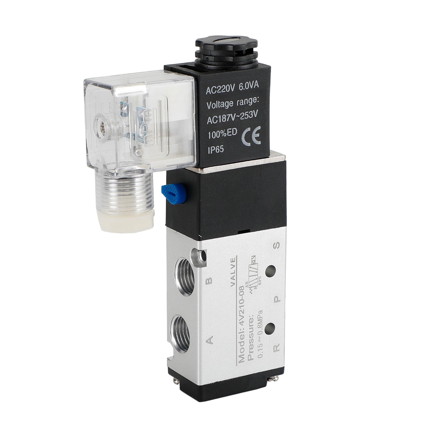 Pneumatic Electric Solenoid Air Valve 4V210-08 Ac220V 2 Position 5 Way PT 1/4 UE
