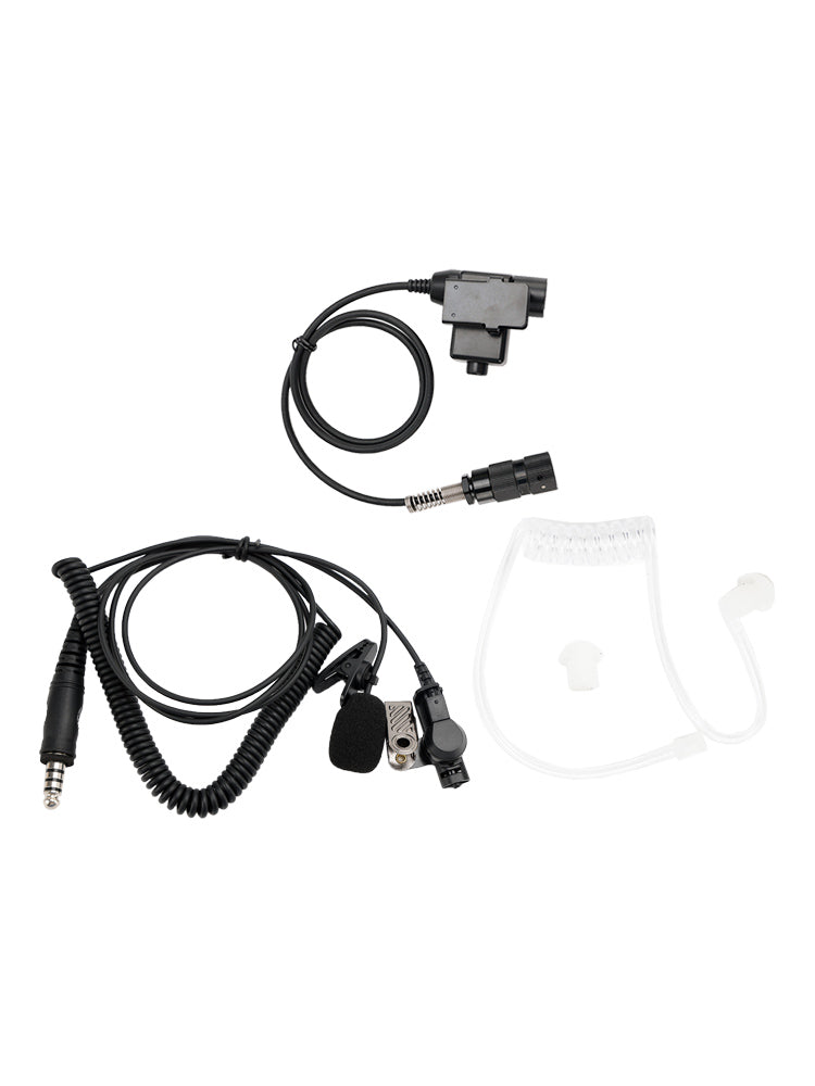 7.1-A3 Transparent Air Tube Headset w Mic For AN/PRC-152 AN/PRC-148 U329 Radio