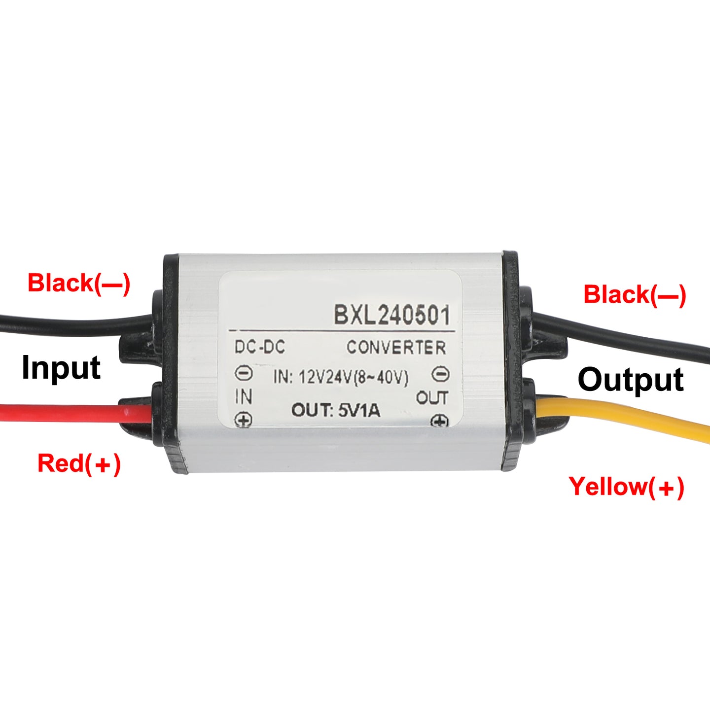 1~5A Waterproof DC/DC Converter Power Supply Regulator 12V/24V Step Down To 5V, 12/24V-5V-1A