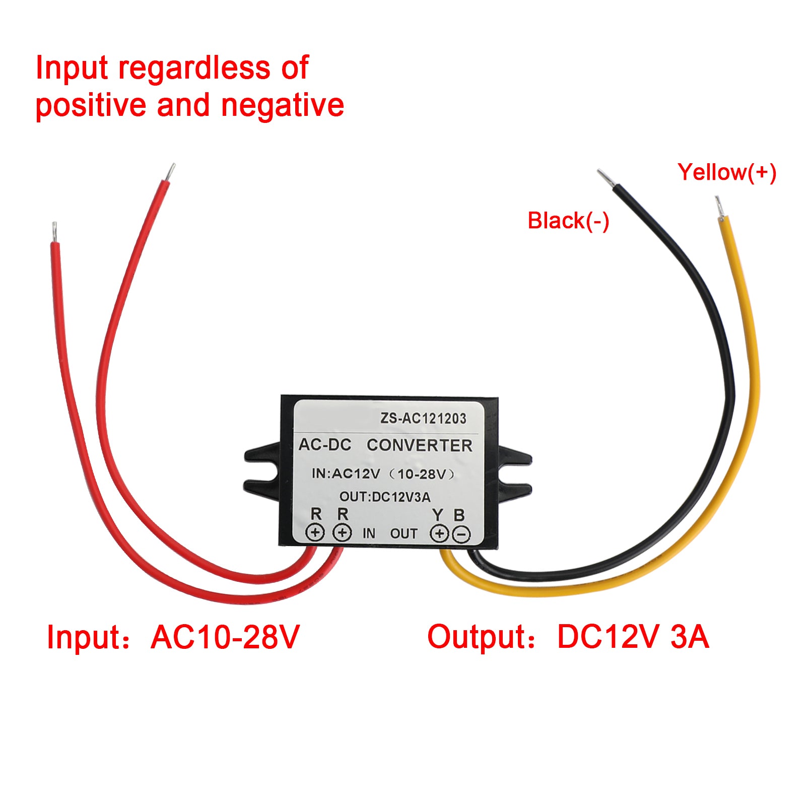 AC-DC Power Supply AC10-28V To DC12V 3A/5A Power Module Power Converter, 3A No Connector