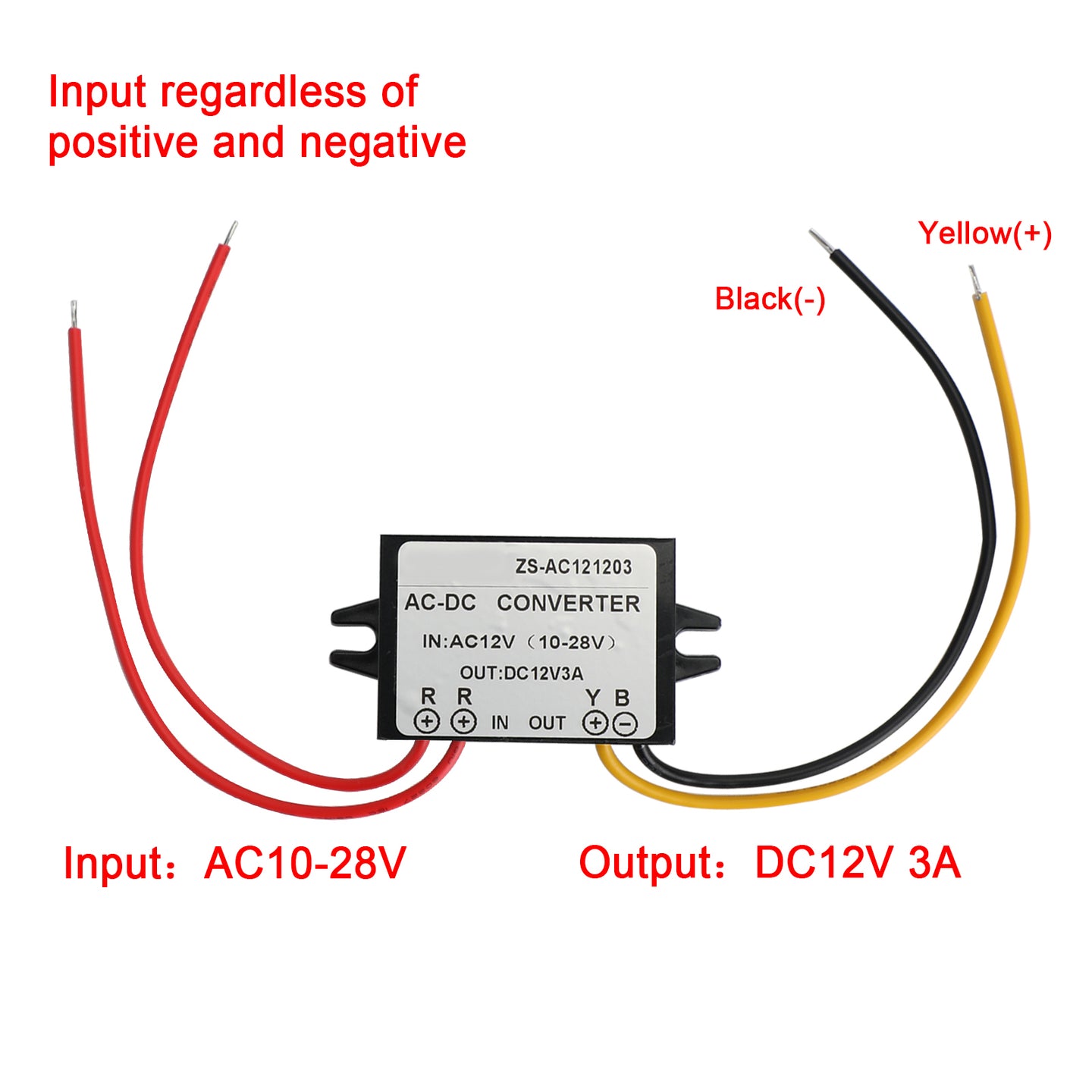 AC-DC Power Supply AC10-28V To DC12V 3A/5A Power Module Power Converter, 3A No Connector