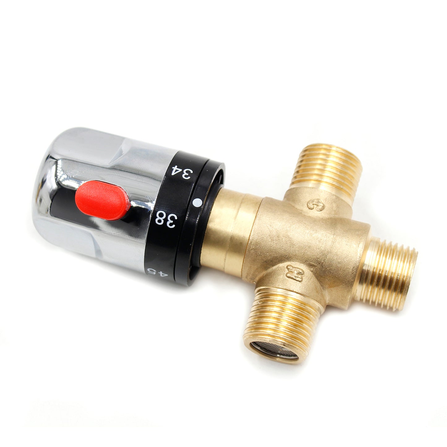 Brass Thermostatic Mixing Valve Bathroom Faucet Temperature Mixer Control UE
