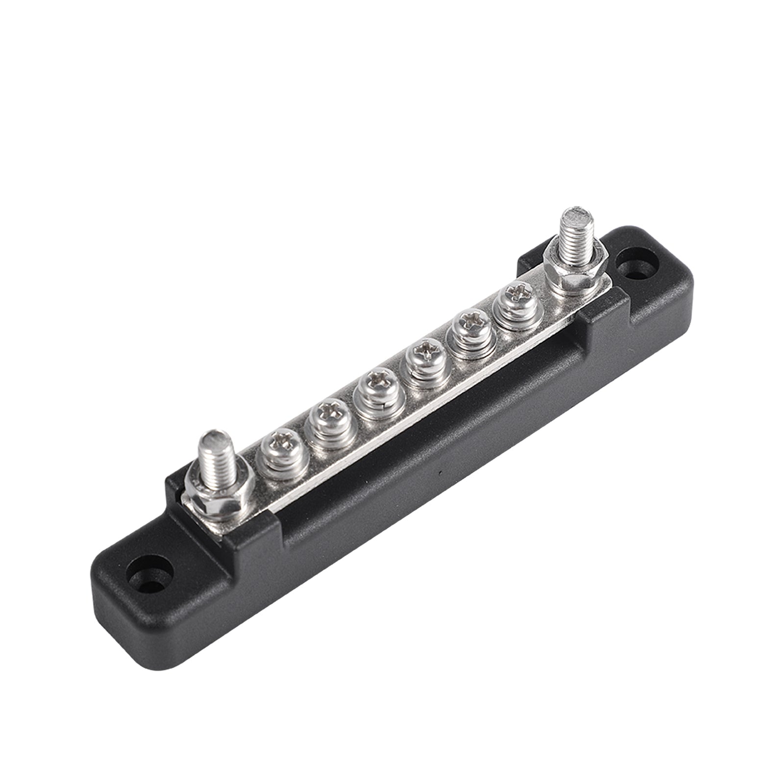 6 Way 12V Rated Bus Bar Power Distribution Terminal Block For Auto Marine Black