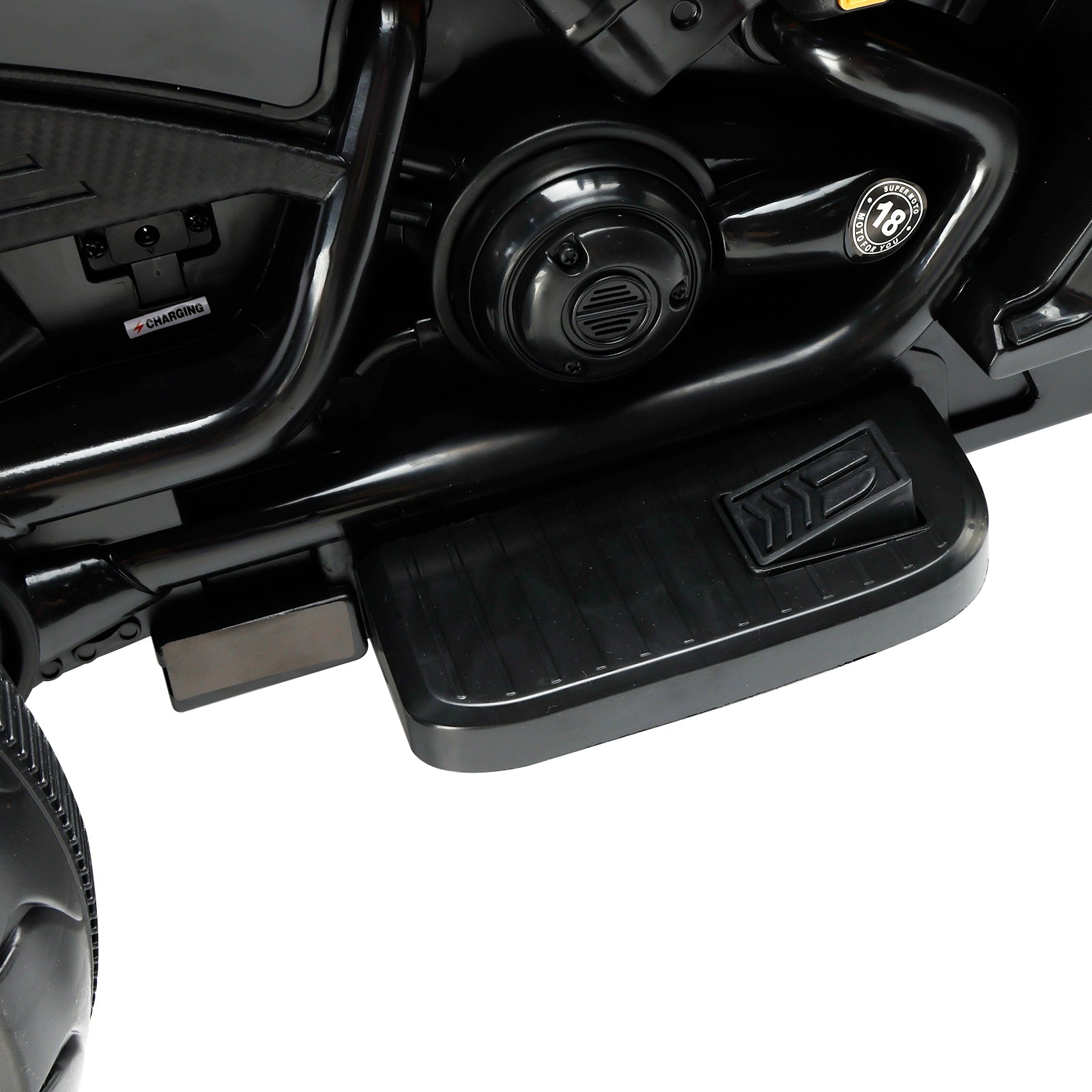 3 Wheel Kids Ride On Motorcycle Electric Dual Drive Toy Car With LED Light Black