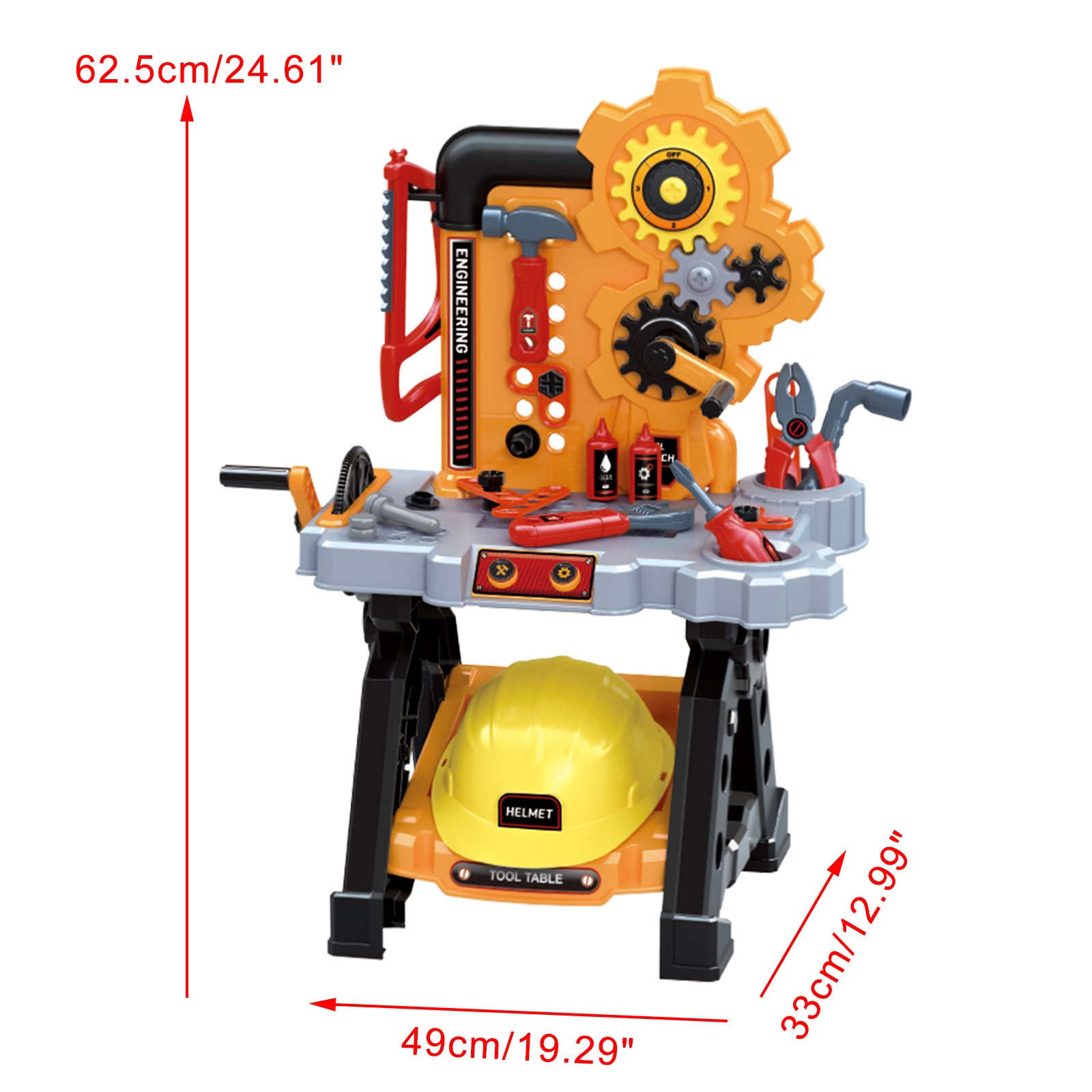 48 Pieces Engineer Tool Table Play Set Construction Work Shop Toy Gift Tool Kit