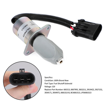 For Bobcat Excavator 325 328 331 334 Fuel Shut Off Solenoid 6681513 12V