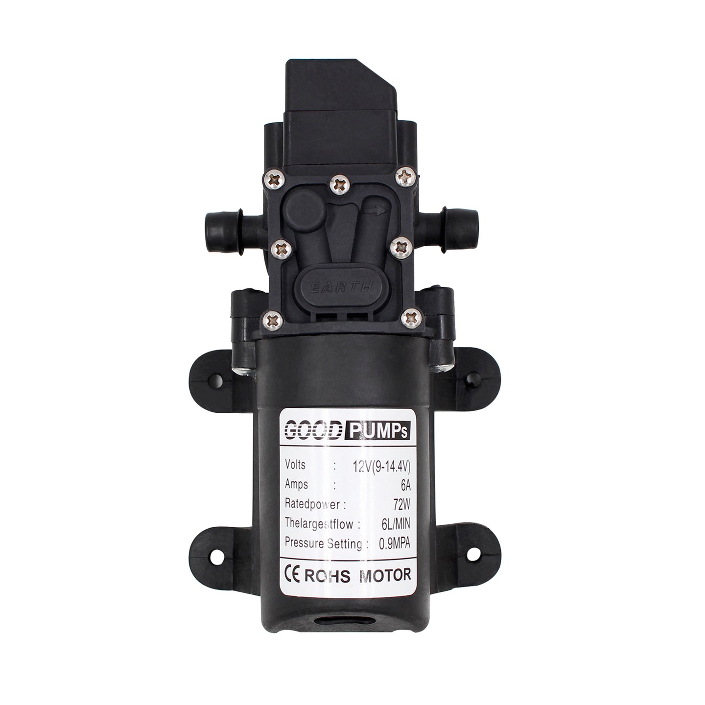 130Psi Dc12V 72W High Pressure Diaphragm Water Self Priming Pump Auto Switch, Straight