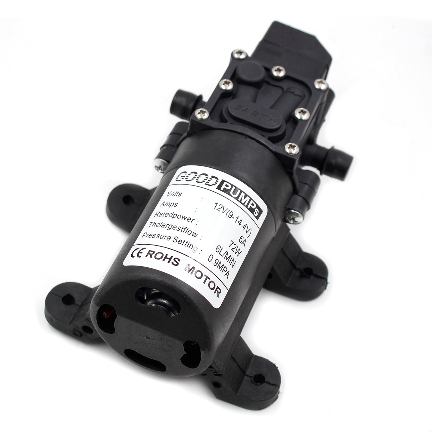 130Psi Dc12V 72W High Pressure Diaphragm Water Self Priming Pump Auto Switch, Straight