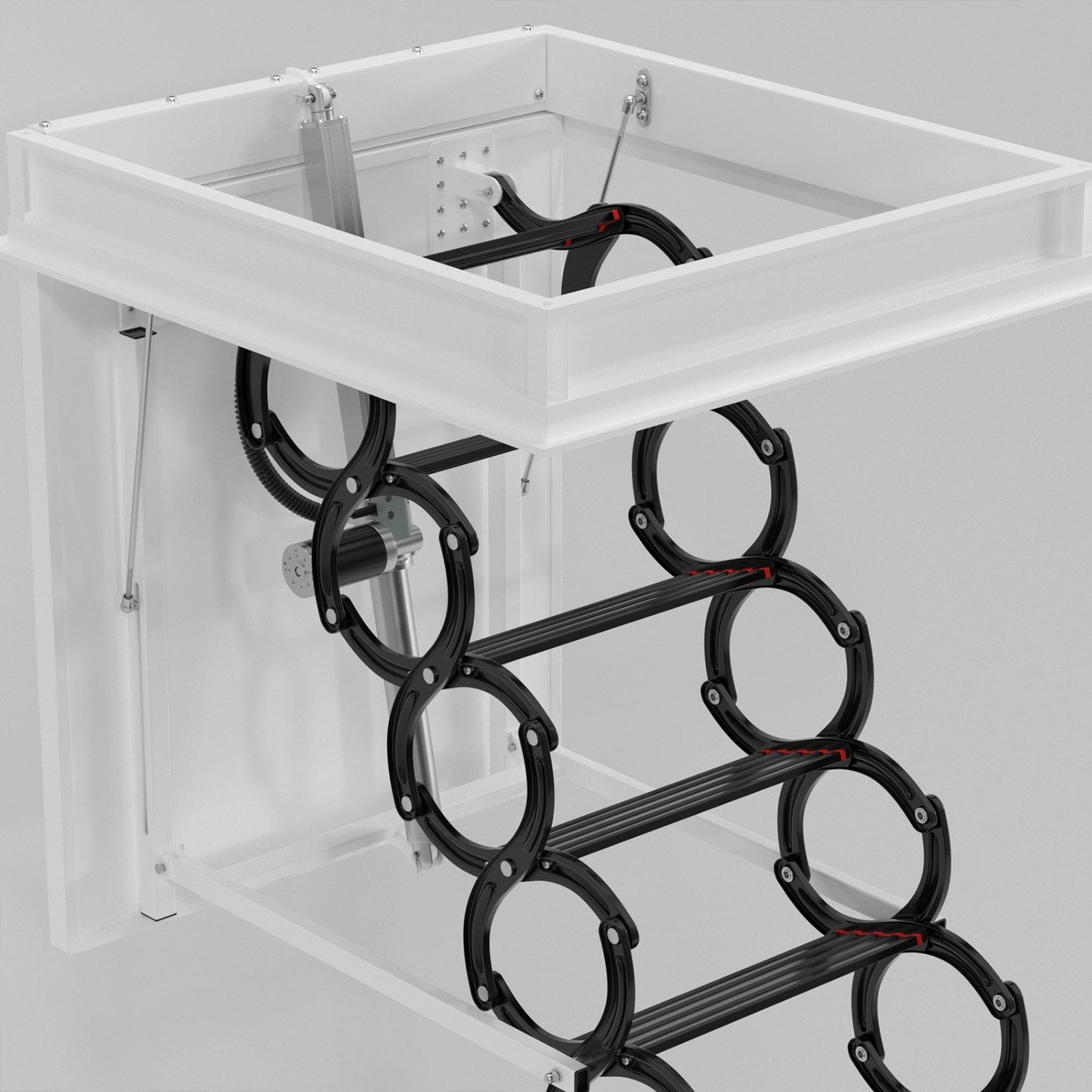 11 Steps 3m Electirc Attic Ladder Aluminum Folding With Remote Loft 31.5*35.4inch