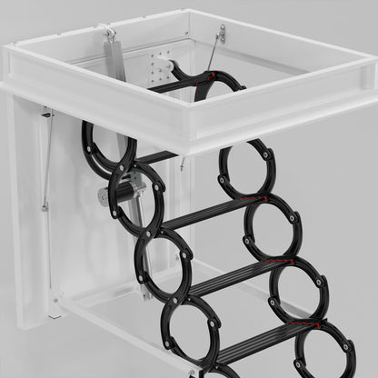 11 Steps 3m Electirc Attic Ladder Aluminum Folding With Remote Loft 31.5*35.4inch