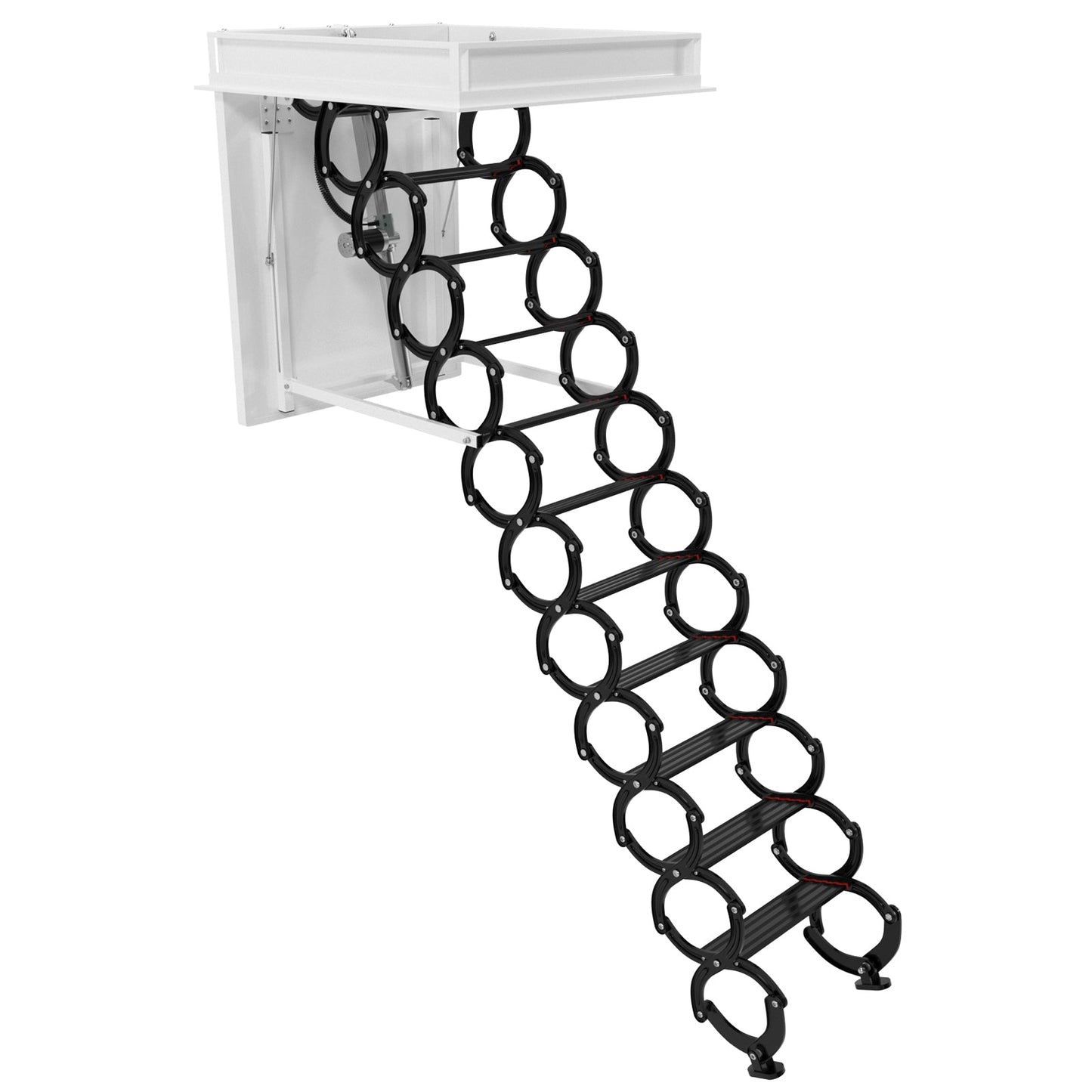 11 Steps 3m Electirc Attic Ladder Aluminum Folding With Remote Loft 31.5*35.4inch