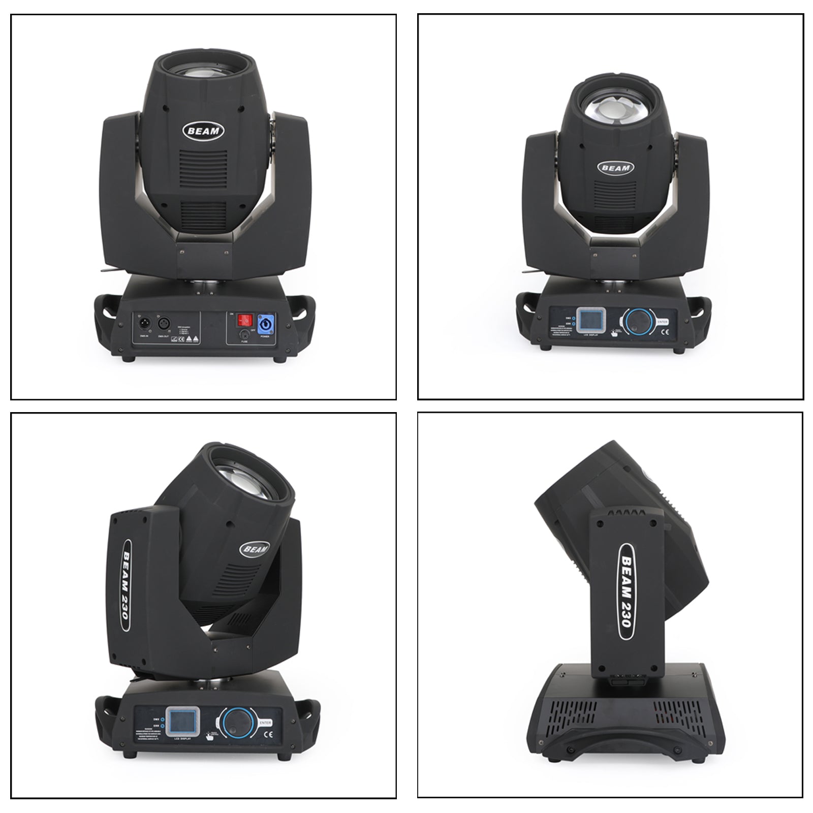 7R 230W Sharpy Beam Moving Head Light with 8-Facet Prism, 17 Gobos & Color Wheel, DMX 16CH for DJ Stage