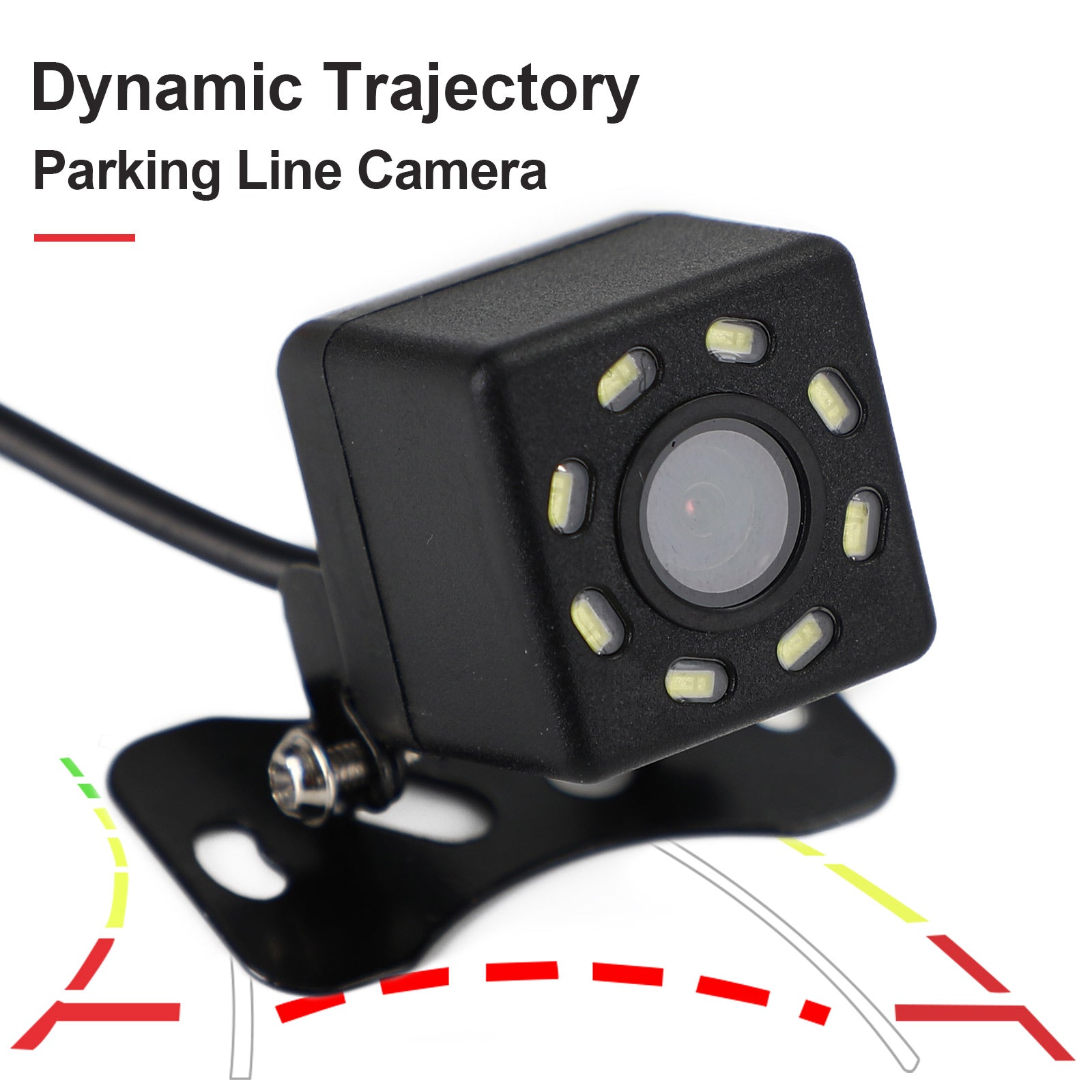 Car 8LED Dynamic Trajectory Parking Line Bus Truck Wireless Reverse Image Camera