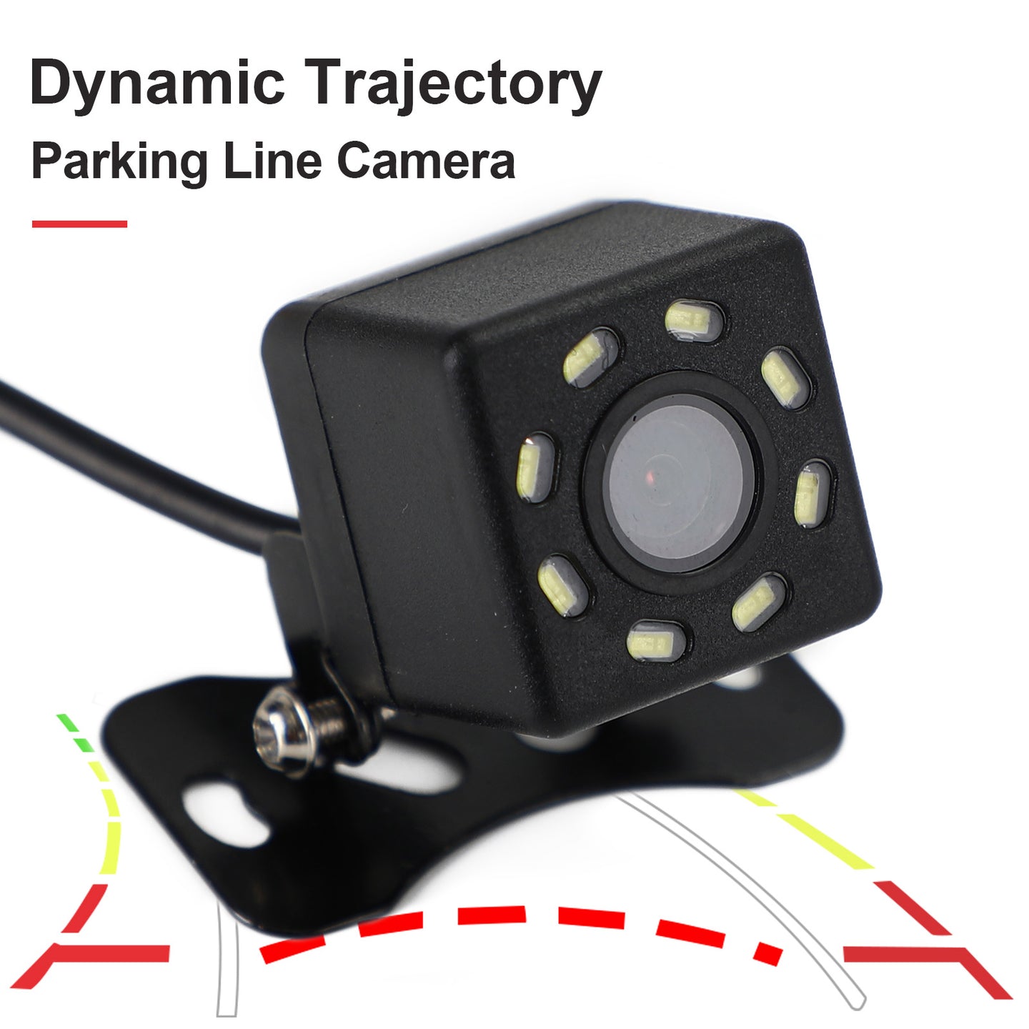 Car 8LED Dynamic Trajectory Parking Line Bus Truck Wireless Reverse Image Camera