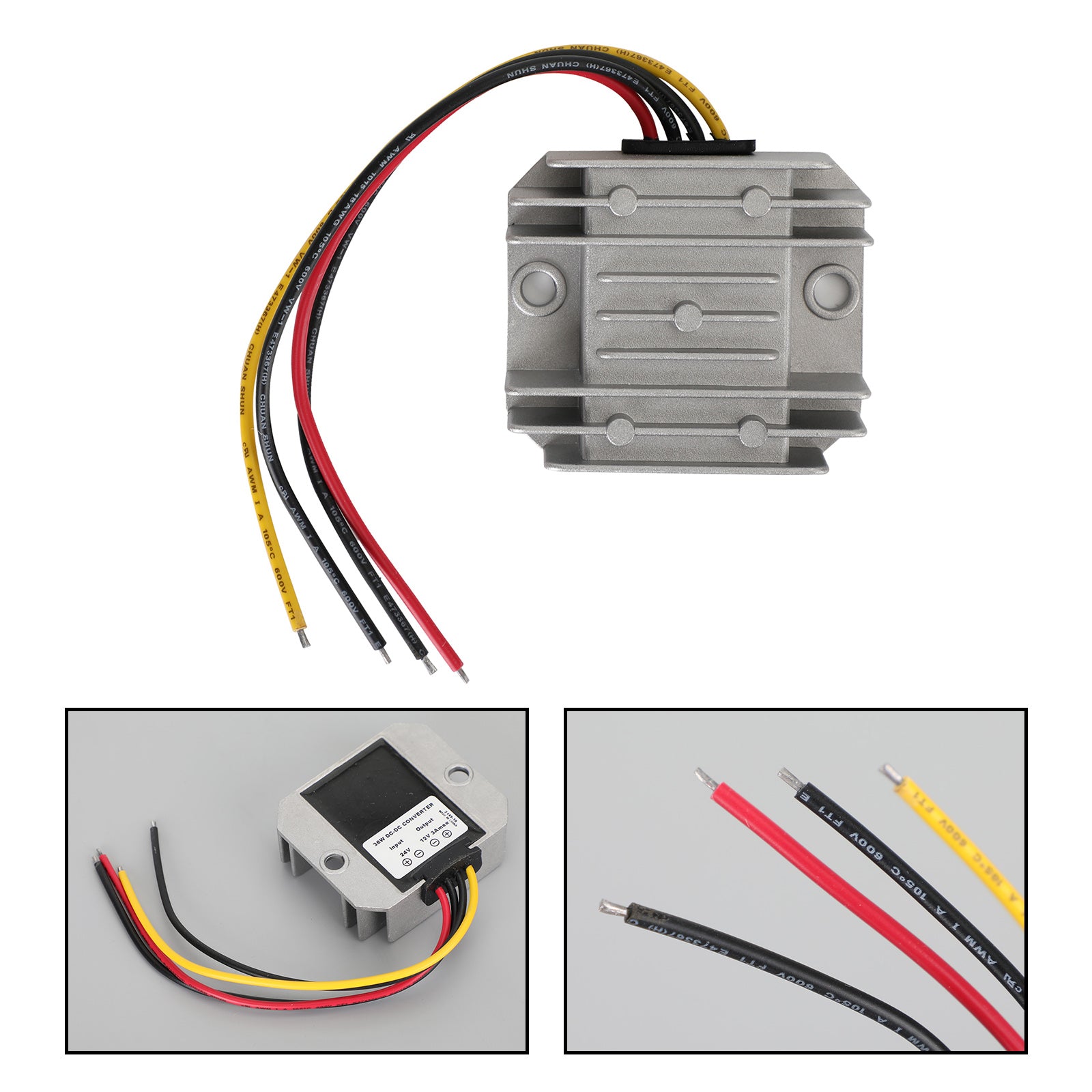 WaterProof 24V to 12V 3A 36W Step Down DC/DC Power Converter Regulator