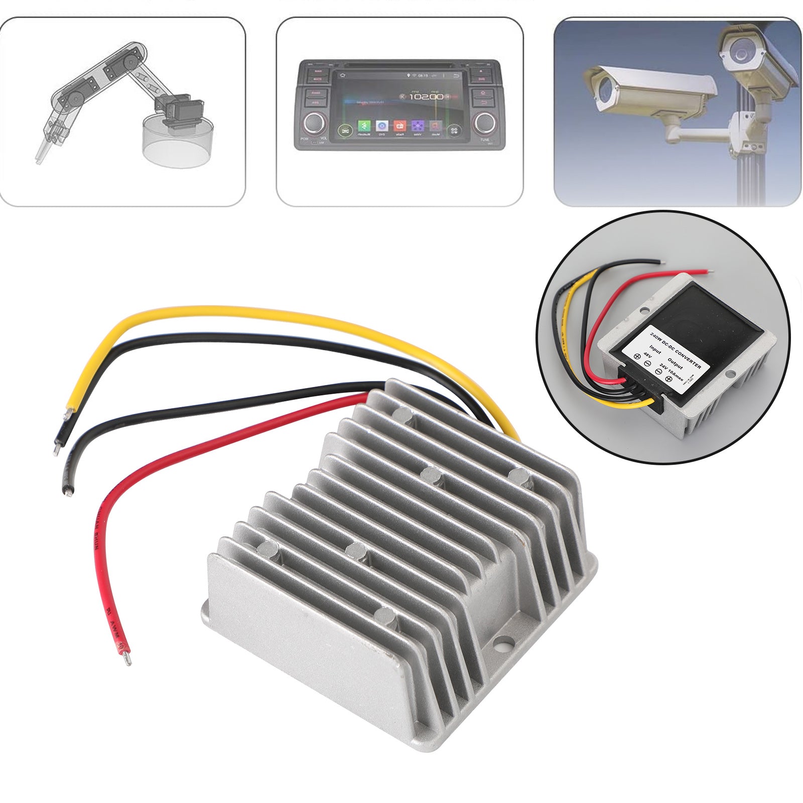 48V 10A Step Down to 24V DC-DC Converter Voltage Reducer Regulator 240W