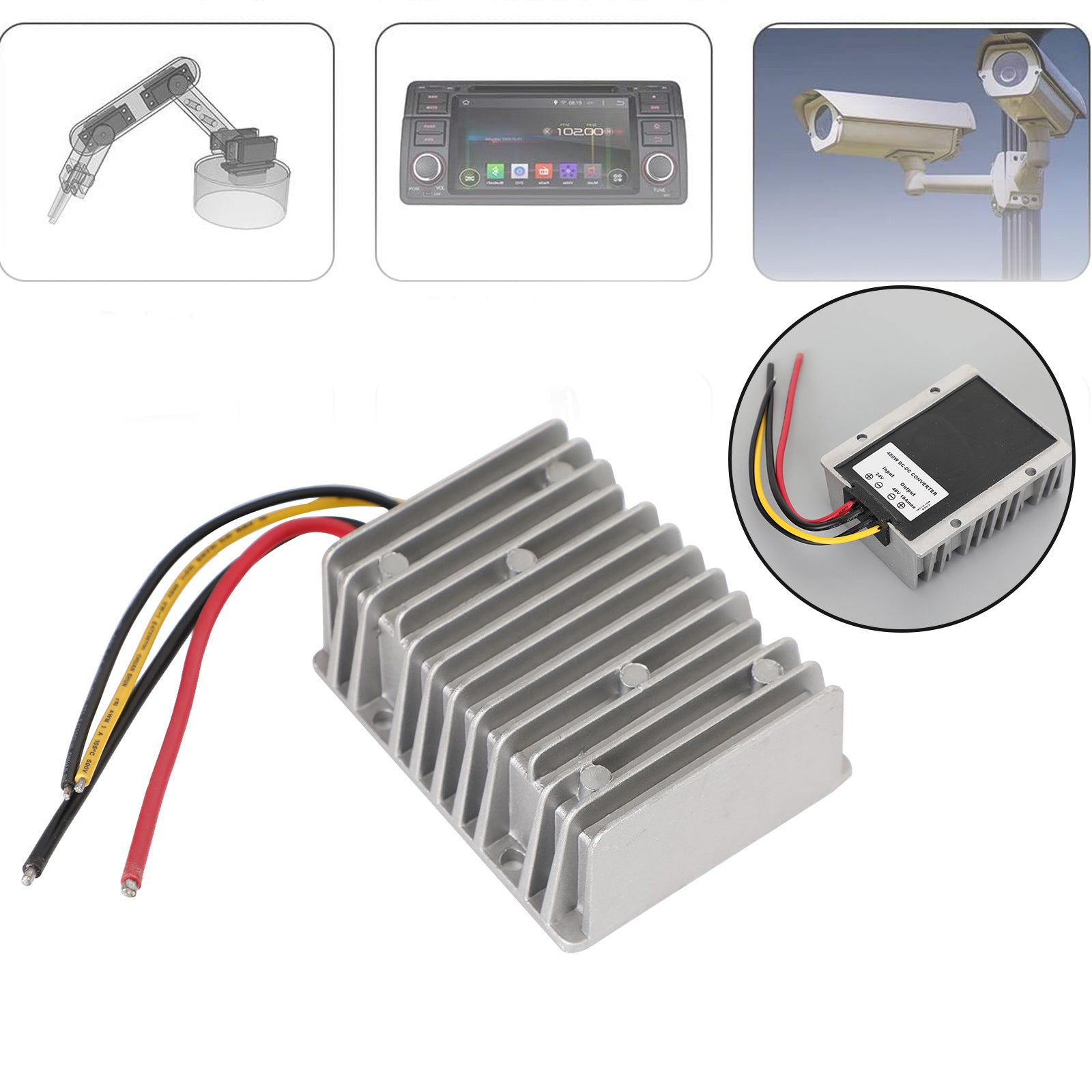 10A 480W Waterproof DC/DC Converter Power Supply Regulator 24V Step Up To 48V