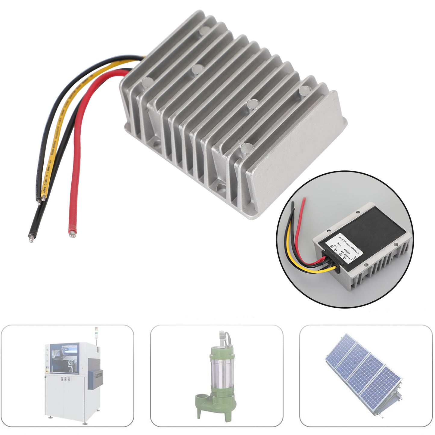 10A 480W Waterproof DC/DC Converter Power Supply Regulator 24V Step Up To 48V