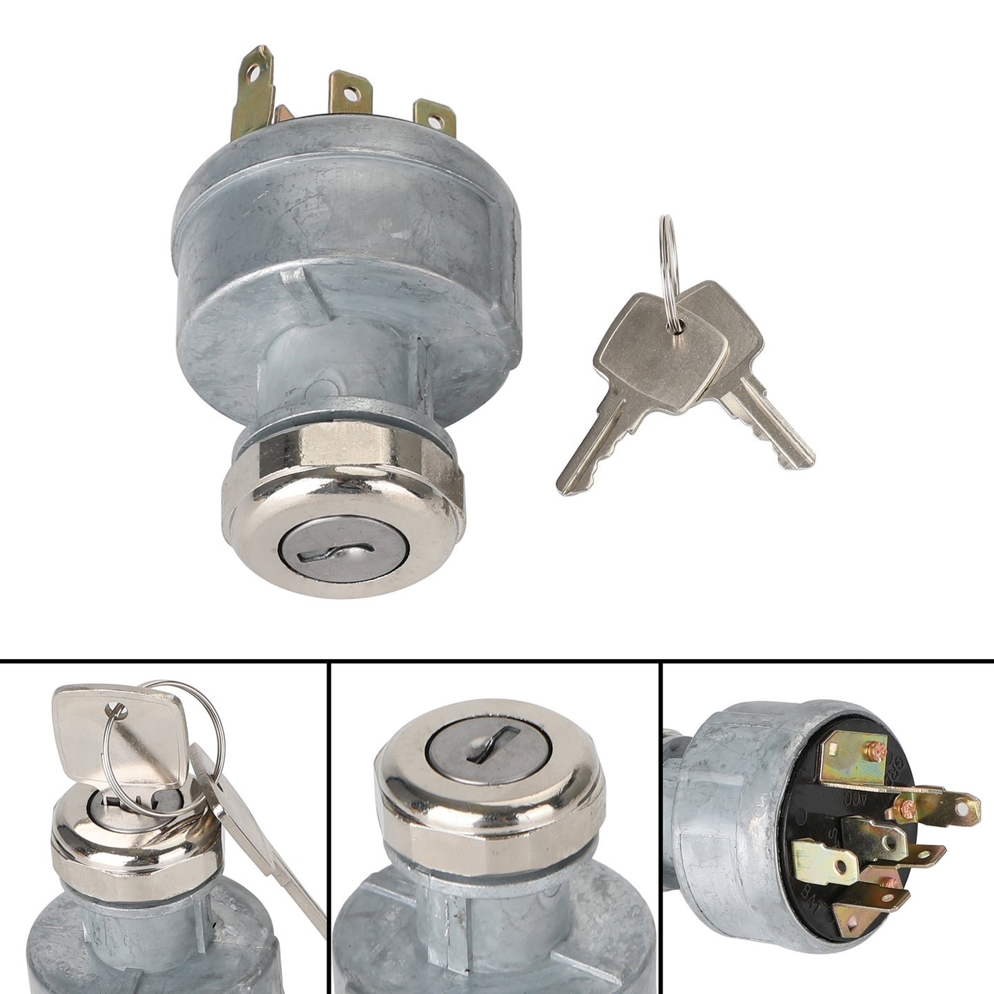 Ignition Switch with 2 Keys for John Deere 2000-8000 Series Tractors, Replaces AR58126