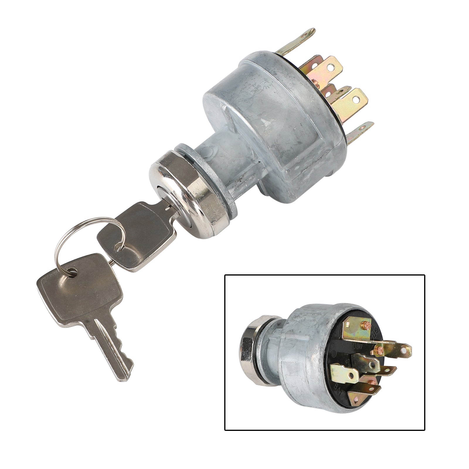 Ignition Switch with 2 Keys for John Deere 2000-8000 Series Tractors, Replaces AR58126