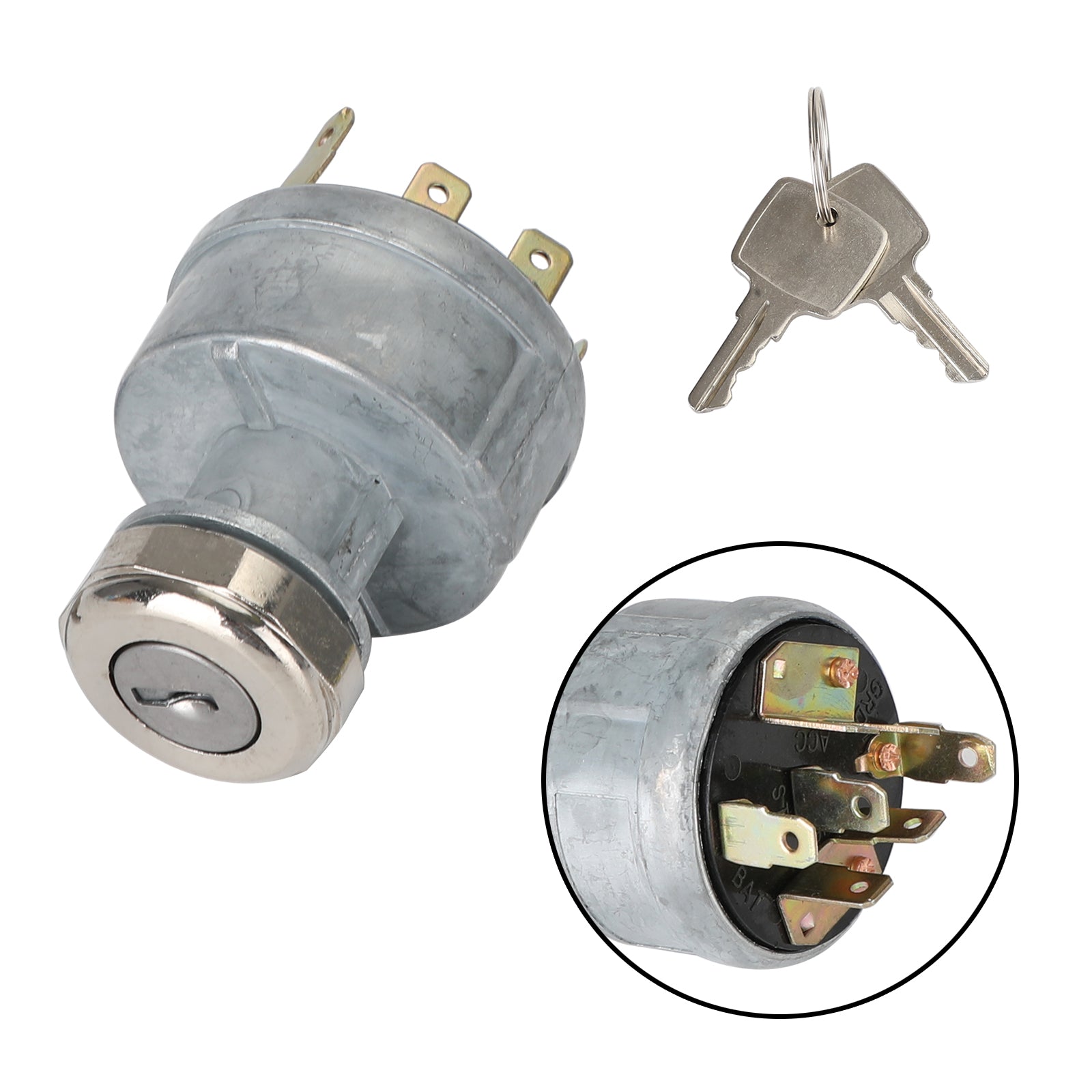 Ignition Switch with 2 Keys for John Deere 2000-8000 Series Tractors, Replaces AR58126