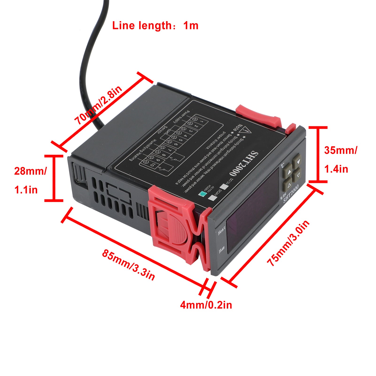 SHT2000 Temperature Humidity Hygrometer Thermostat Ac110-230V/Dc12V/24V Sensor, AC110V-220V