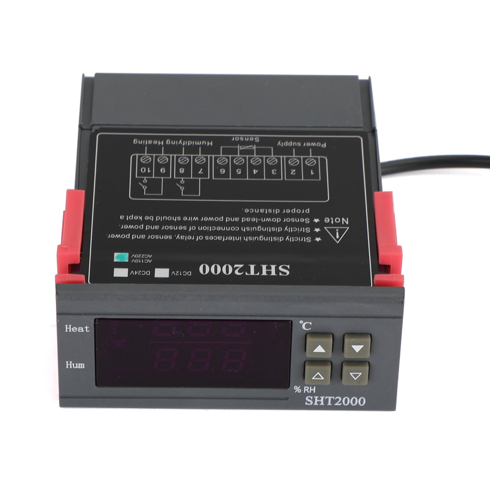 SHT2000 Temperature Humidity Hygrometer Thermostat Ac110-230V/Dc12V/24V Sensor, AC110V-220V