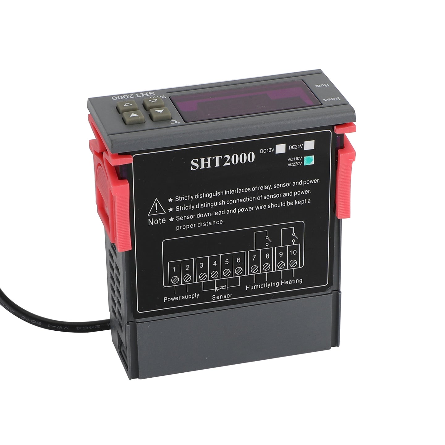 SHT2000 Temperature Humidity Hygrometer Thermostat Ac110-230V/Dc12V/24V Sensor, AC110V-220V