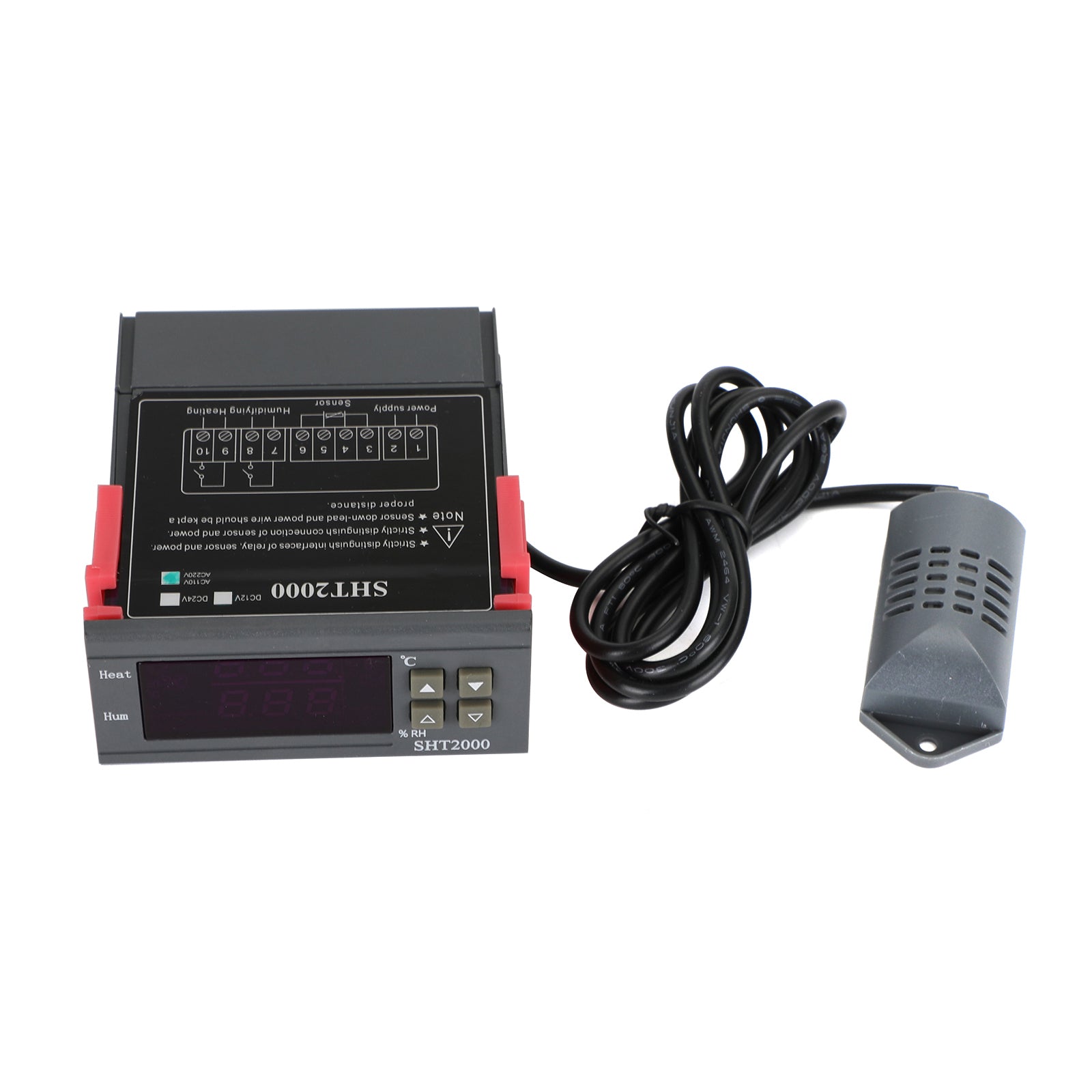 SHT2000 Temperature Humidity Hygrometer Thermostat Ac110-230V/Dc12V/24V Sensor, AC110V-220V