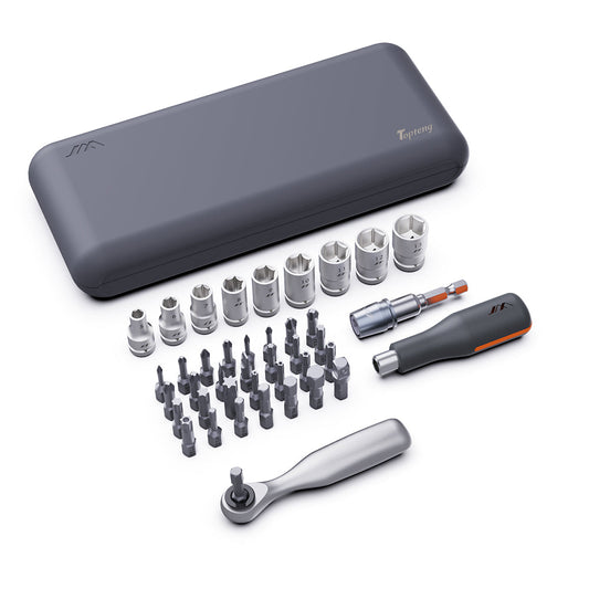 Polycarbonate and Alloy Steel 41-Pieces Mini Ratchet and Screwdriver Set Compact and Portable