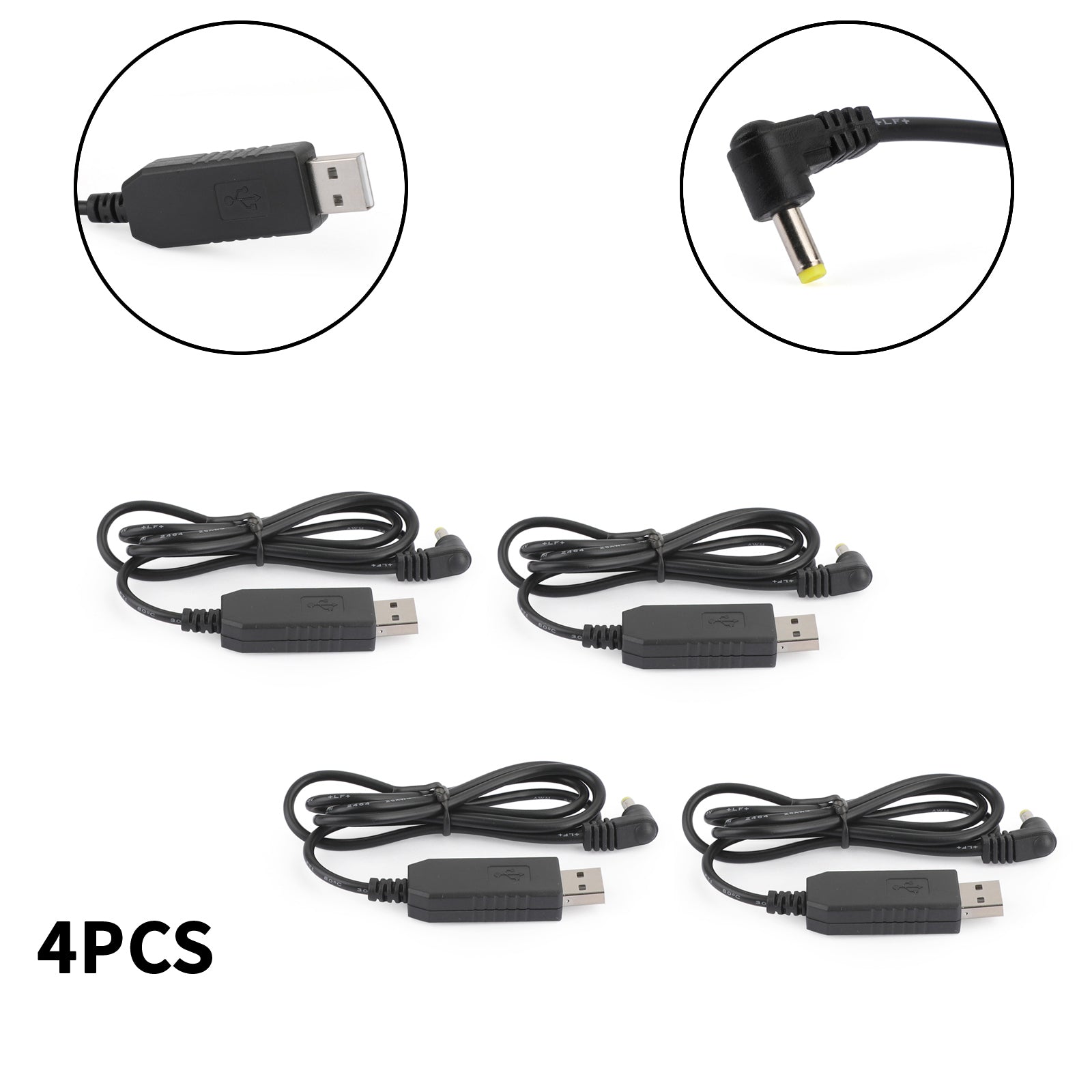 4PCS Walkie-talkie USB Charger Cable Fit for BaoFeng UV5RE UV-5R