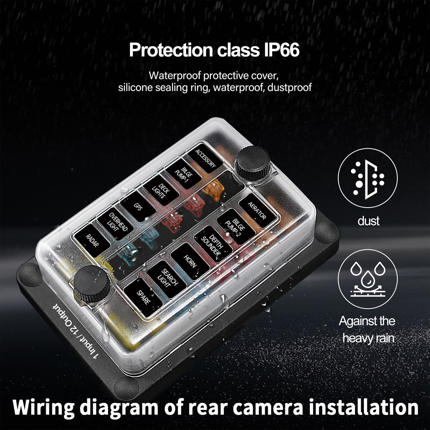 12-Way One in Twelve out Blade Fuse Box Block Holder ATO ATC for Car Marine Boat