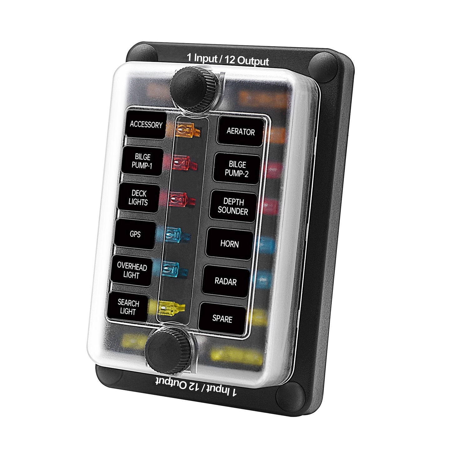 12-Way One in Twelve out Blade Fuse Box Block Holder ATO ATC for Car Marine Boat