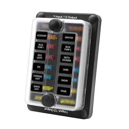 12-Way One in Twelve out Blade Fuse Box Block Holder ATO ATC for Car Marine Boat