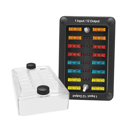 12-Way One in Twelve out Blade Fuse Box Block Holder ATO ATC for Car Marine Boat