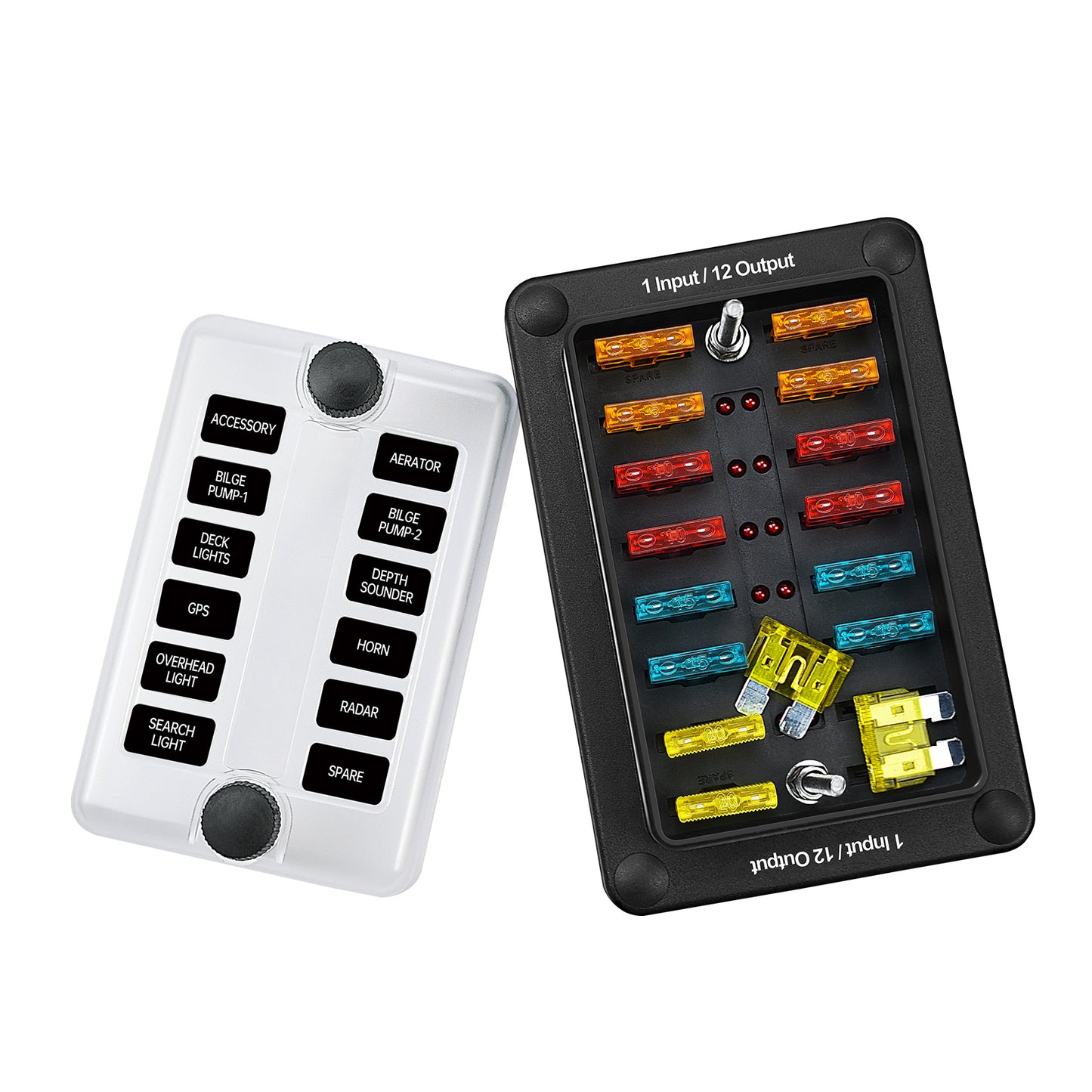 12-Way One in Twelve out Blade Fuse Box Block Holder ATO ATC for Car Marine Boat