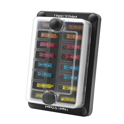 12-Way One in Twelve out Blade Fuse Box Block Holder ATO ATC for Car Marine Boat