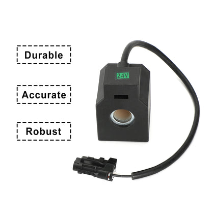 1Pcs 24V Dc Solenoid Valve Coil Fits Hyundai R55 R210-5 R220-5 Excavator