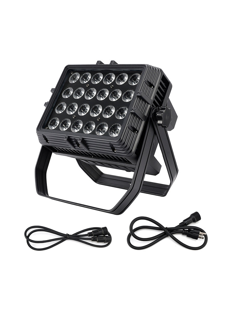 200W LED Flood PAR Light – 24x15W 6-in-1 RGBWA+UV Waterproof Stage Wash Lighting for Outdoor Events