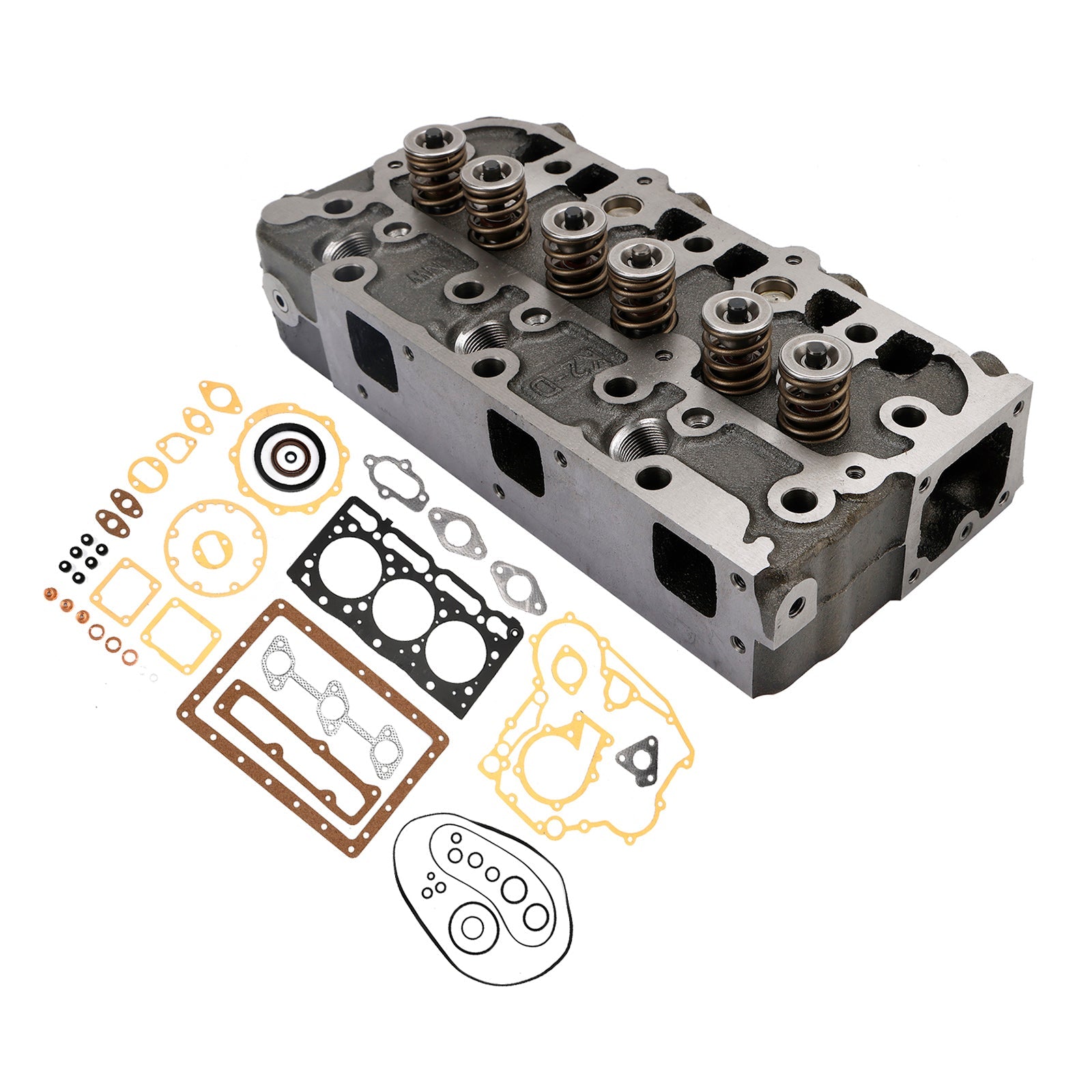Complete Engine Cylinder Head Assembly with Valve Spring & Gasket Kit for Kubota D1305 RTV1100